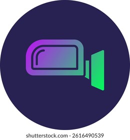 Side Mirror Glyph Circle Gradient Icon