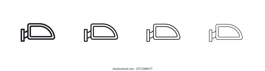 Icono de espejo lateral Eps10. iconos Diseño gráfico