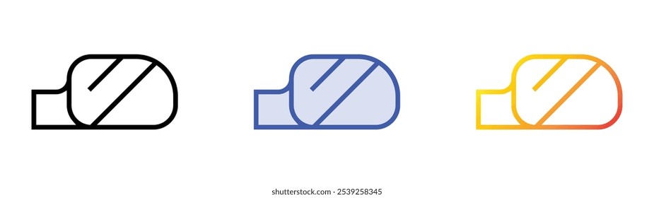 side mirror icon. Linear, Blue Fill and Gradient Style Design Isolated On White Background