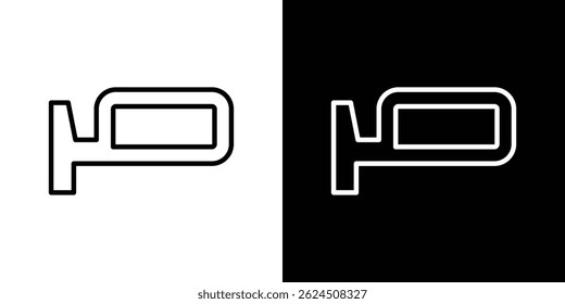 Side mirror icon. Logotype vector set