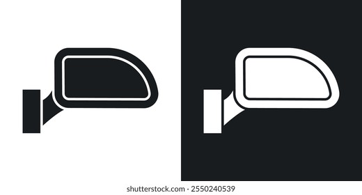 Paquete de iconos de espejo lateral en color negro.