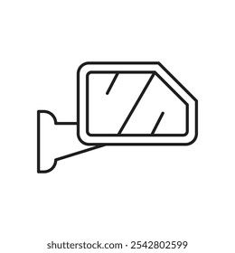 Side mirror icon simple black line style.