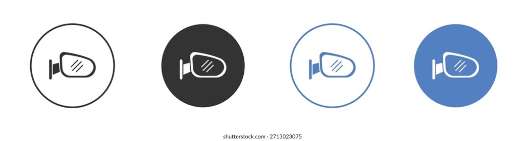 Icono de espejo lateral simple Vector minimalista EPS