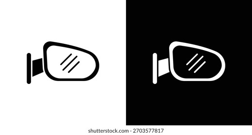 Logotipo del símbolo del icono del espejo lateral. Plantilla gráfica.