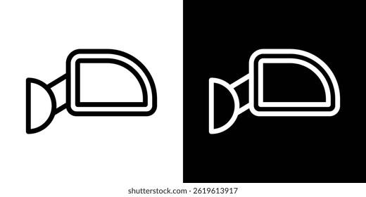Símbolo del Vector del icono del espejo lateral en estilo plano de moda