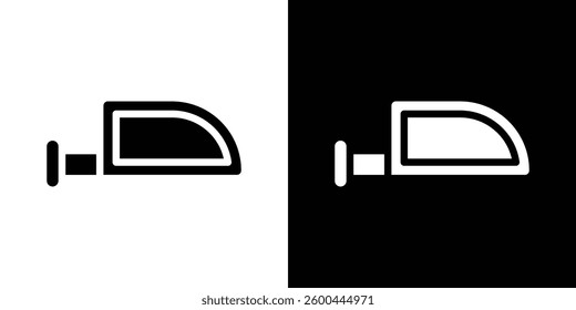 Side mirror icons vectors set in solid style.