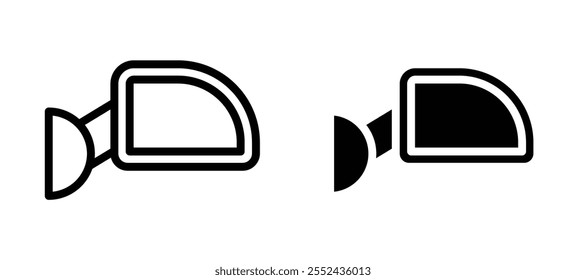 Side mirror liner icon vector set.