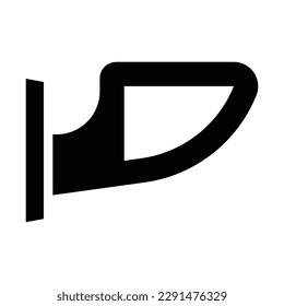 side mirror solid icon illustration vector graphic