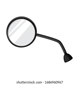 Icono vectorial de espejo lateral.Icono vectorial de caricatura aislado en espejo lateral de fondo blanco.