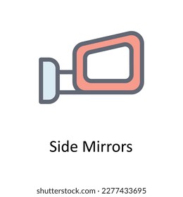 Vector de espejos laterales    Rellenar iconos de contorno. Material gráfico simple