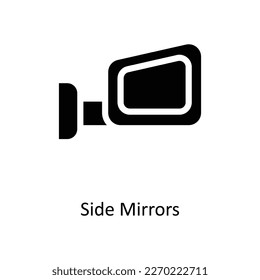 Side Mirrors Vector  Solid Icons. Simple stock illustration stock