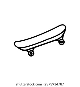 Side modern skateboard icon. Outline side modern skateboard vector icon for web design isolated on white background