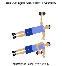 Ilustración de la resistencia del ejercicio de rotación del dobladillo oblicuo lateral sobre el fondo blanco. Ilustración del vector