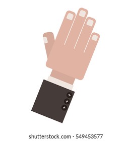 side open hand with formal suit sleeve