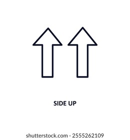 side up outline icon.  Thin line icon from delivery and logistic collection. Editable vector isolated on white background