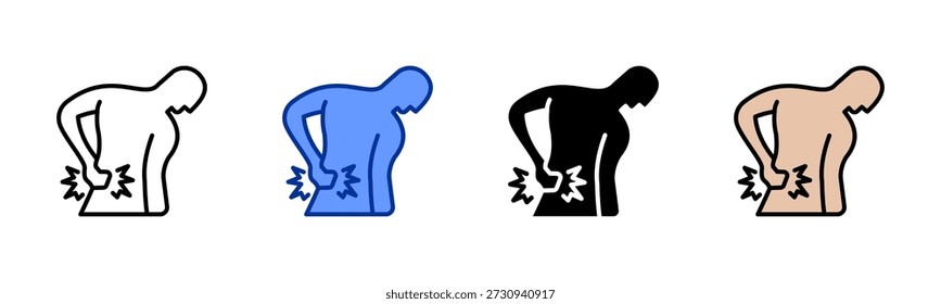Side Pain icon set multiple style collection