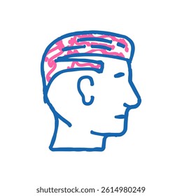 side part hairstyle male doodle icon sketch vector. side part hairstyle male sign. isolated symbol illustration
