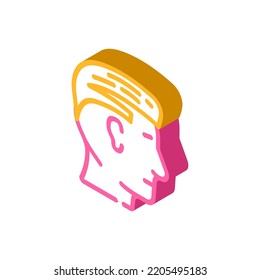 side part hairstyle male isometric icon vector. side part hairstyle male sign. isolated symbol illustration