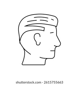 side part hairstyle male line icon vector. side part hairstyle male sign. isolated contour symbol black illustration
