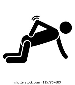 
Side Plank Glyph Vector Icon
