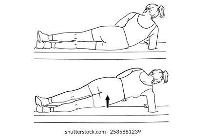Side Plank Hip Lift Exercise Core and Oblique Strength Training Step