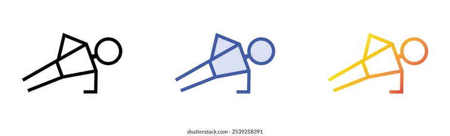 side plank icon. Linear, Blue Fill and Gradient Style Design Isolated On White Background