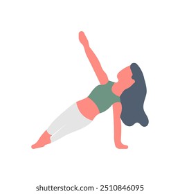 Iconos planos de la pose del tablón lateral, Ilustración vectorial