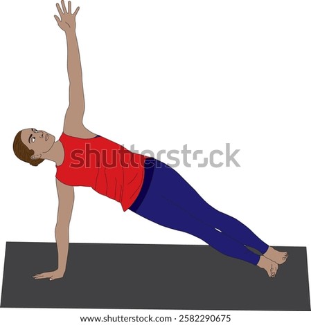 Side Plank Pose Vasisthasana Yoga Asana Vector