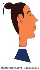 Retrato lateral de un hombre con una ilustración vectorial de un hombre sobre fondo blanco