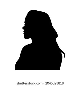 side portrait photo Silhouettes - Vector Illustration