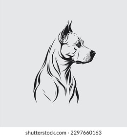 side pose pitbull, grey isolated background, pitbull dog vector