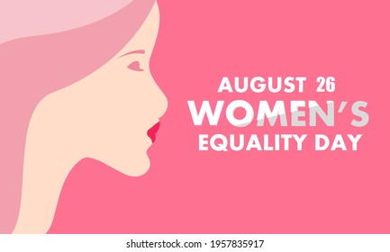 Side profile of the face for womens equality day, vector art illustration.