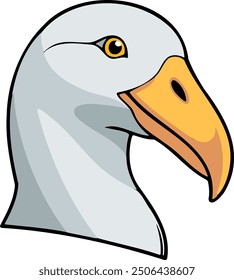 Side profile of a goose's head