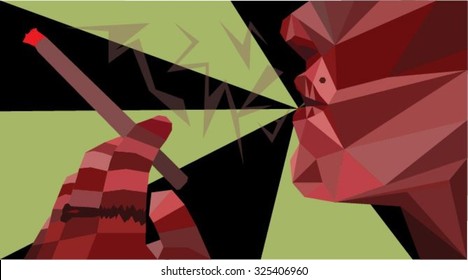 side profile smoking a cigarette
