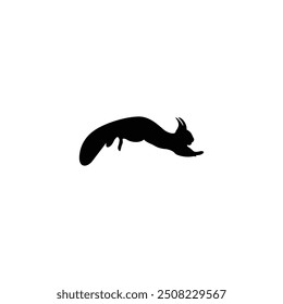 Un perfil lateral de una ardilla corriendo hacia adelante. El icono es dinámico y retrata el movimiento, ideal para diseños que necesitan transmitir velocidad o energía.