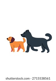 side profile of walking dog illustration
