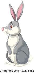 A side of rabbit on white background illustration