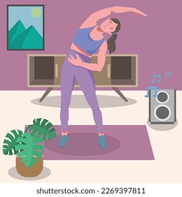 Side reach in a flat design can be used for illustrations and more.