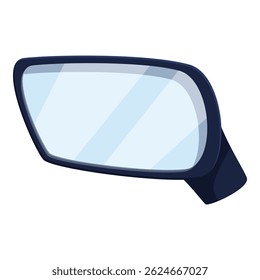 Side rear view mirror reflecting sky on white background