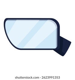 Espejo retrovisor lateral del coche que refleja un cielo claro, garantizando la seguridad en la carretera