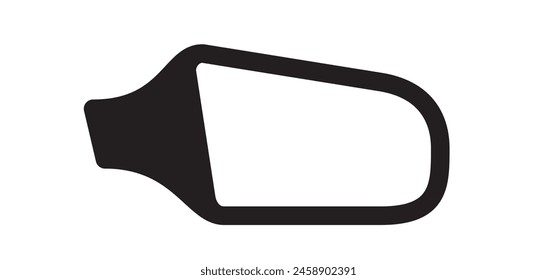 side rear-view mirror on a, reflection of traffic flow. Car rear view mirror. View mirror car, traffic on the road. Car pictogram or icon. Vector cars on the highway. Car wing mirror. Rear view.