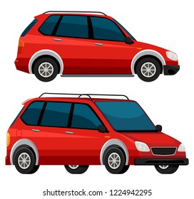 Side of the red car illustration Arkistovektorikuva