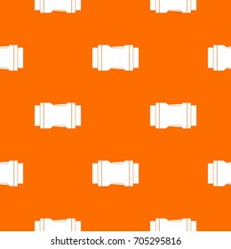 Side release buckle pattern repeat seamless in orange color for any design. Vector geometric illustration