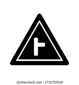 Side road black icon vector illustration,Traffic Signs