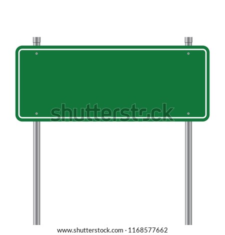 Side road blank green sign. 3d illustration isolated on white background