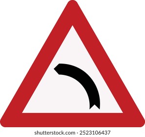 Side road junction, traffic sign, vector illustration. Red road sign on white background