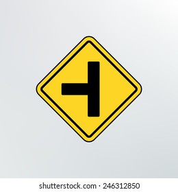Side Road sign icon.Vector illustration.