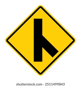 Señal de advertencia lateral de carretera. Vector