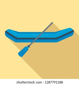 Side of rubber boat icon. Flat illustration of side of rubber boat vector icon for web design
