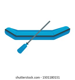 Side of rubber boat icon. Flat illustration of side of rubber boat vector icon for web design